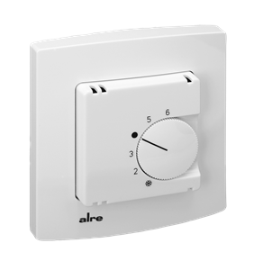 Alre RTBSU-401.086#21 Room thermostat, flush-mounted, 230V AC, NC contact, 3000W, alre frame, cover 50x50mm, pure white, gloss