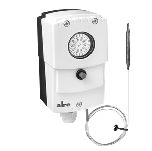 Alre JET-153 F Capillary thermostat, wall mounting, 100…280…°C, internal setting, external resetting, capillary length 18m