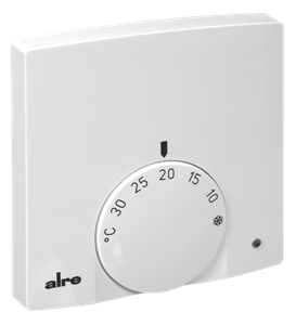 Alre RTBSB-201.034 Room thermostat, surface-mounted super flat, 5…30…°C, 230V AC, 2(1)A, NC contact, heating display