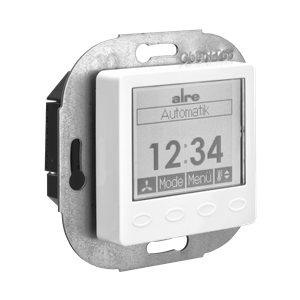 Alre KTRRUu257.456#09/V2 Room thermostat with timer, heating/cooling, flush-mounted, 24V AC/VDC, cover 50x50mm, pearl white, gloss