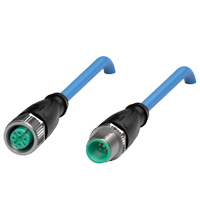 Pepperl+Fuchs V1-G-N-4M-PUR-V1-G Cordset M12 socket straight to M12 plug straight A-coded, 2-pin, PUR cable blue, NAMUR