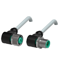 Pepperl+Fuchs V1-W-1,1M-PUR-ABG-V1-W Cordset M12 socket angled to M12 plug angled A-coded, 4-pin, PUR cable grey, shielded Turkey