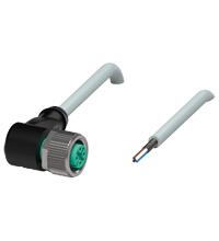 Pepperl+Fuchs V1-W-10M-PVC-ABG Female cordset single-ended M12 angled A-coded, 4-pin, PVC cable grey, shielded