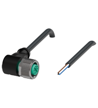 Pepperl+Fuchs V1-W-BK1M-PVC-U Female cordset single-ended M12 angled A-coded, 4-pin, PVC cable black, UL approved