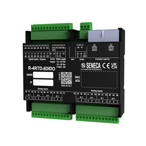 Seneca R-4RTD-8DIDO Ethernet module with 4 inputs from thermoresistances and 8 digital inputs/outputs