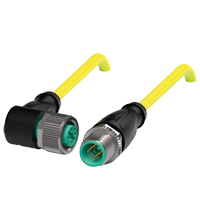 Pepperl+Fuchs V1-W-YE1M-PVC-U-V1-G Cordset M12 socket angled to M12 plug straight A-coded, 4-pin, PVC cable yellow, UL approved Turkey