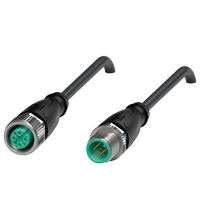 Pepperl+Fuchs V11-G-BK5M-PVC-U-V11-G Cordset M12 socket straight to M12 plug straight A-coded, 3-pin, PVC cable black, UL approved