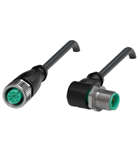 Pepperl+Fuchs V11-G-BK5M-PVC-U-V11-W Cordset M12 socket straight to M12 plug angled A-coded, 3-pin, PVC cable black, UL approved Turkey