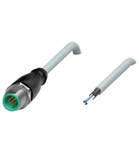 Pepperl+Fuchs V15S-G-5M-PUR-ABG Male cordset single-ended M12 straight A-coded, 5-pin, PUR cable grey, shielded