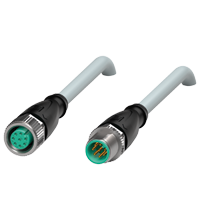 Pepperl+Fuchs V19-G-1,8M-PUR-ABG-V19-G Cordset M12 socket straight to M12 plug straight A-coded, 8-pin, PUR cable grey, shielded