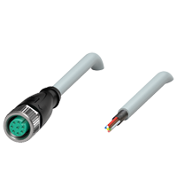 Pepperl+Fuchs V19-G-25M-PUR-ABG0 Female cordset single-ended M12 straight A-coded, 8-pin, PUR cable grey, shielded
