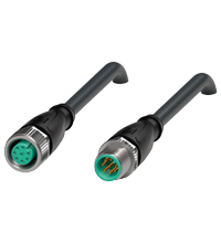 Pepperl+Fuchs V19-G-BK1M-PUR-U-V19-G Cordset M12 socket straight to M12 plug straight A-coded, 8-pin, PUR cable black, UL approved Turkey