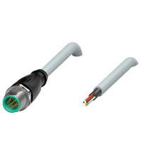 Pepperl+Fuchs V19S-G-2M-PUR-ABG Male cordset single-ended M12 straight A-coded, 8-pin, PUR cable grey, shielded