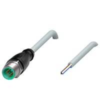Pepperl+Fuchs V1S-GV4A-2M-PVC Male cordset single-ended M12 straight stainless steel 14404, A-coded, 4-pin, PVC cable grey