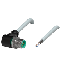 Pepperl+Fuchs V1S-W-10M-PUR-ABG0 Male cordset single-ended M12 angled A-coded, 4-pin, PUR cable grey, shielded