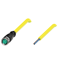 Pepperl+Fuchs V3-GM-YE10M-PVC-U Female cordset single-ended M8 straight A-coded, 3-pin, PVC cable yellow, UL approved