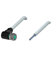Pepperl+Fuchs V3-WM-1M-PVC Female cordset single-ended M8 angled A-coded, 3-pin, PVC cable grey