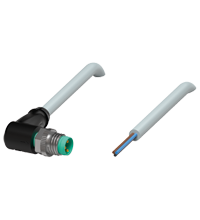 Pepperl+Fuchs V3S-WM-3M-PUR Male cordset single-ended M8 angled A-coded, 3-pin, PUR cable grey