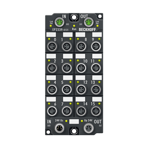 Beckhoff EP2339-0121 EtherCAT Box, 16-channel digital combi, 24 V DC, 3 ms, 05 A, ground switching, M8