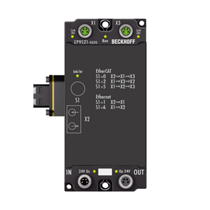 Beckhoff EP9521-0020 EtherCAT Box, media converter, Ethernet/EtherCAT, 100 Mbit/s, 24 V DC