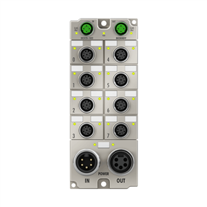 Beckhoff ER2028-1032 EtherCAT Box, 8-channel digital output, 24 V DC, 2 A, M12, zinc die-cast