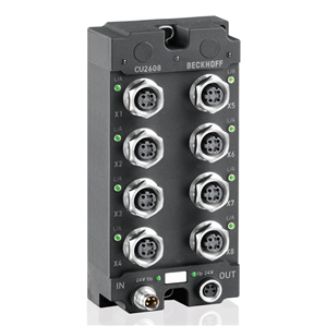 Beckhoff CU2608 Infrastructure, 8-port switch, Ethernet, 100 Mbit/s, 24 V DC, M12