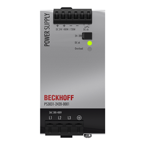 Beckhoff PS3031-2420-0001 Power supply PS3000; output: 24 V DC, 20 A; input: 3 AC 380…480 V, 3-phase
