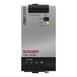 Beckhoff PS3031-4810-0001 Power supply PS3000; output: 48 V DC, 10 A; input: 3 AC 380…480 V, 3-phase