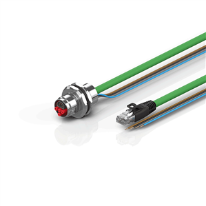 Beckhoff ZK7624-AQ00-Axxx B17, ENP cable, PUR, 4 x 15 mm² + (1 x 4 x AWG22), drag chain suitable, key 2 (user-defined voltage)