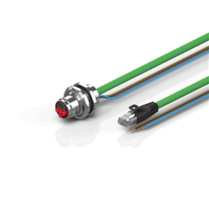 Beckhoff ZK7624-AO00-Axxx B17, ENP cable, PUR, 4 x 15 mm² + (1 x 4 x AWG22), drag chain suitable, key 2 (user-defined voltage)
