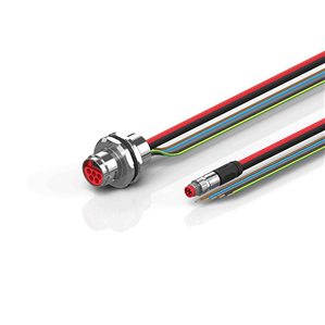 Beckhoff ZK7608-AX00-0xxx B17, ECP cable, PUR, 5 G 15 mm² + (1 x 4 x AWG22), drag chain suitable, key 2 (400 V AC)