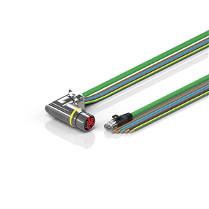 Beckhoff ZK7314-CI00-Axxx B23, ENP cable, PUR, 5 G 40 mm² + (1 x 4 x AWG22), drag chain suitable, key 1 (2 x 24 V DC + PE)