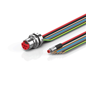 Beckhoff ZK7314-AV00-0xxx B23, ECP cable, PUR, 5 G 40 mm² + (1 x 4 x AWG22), drag chain suitable, key 1 (2 x 24 V DC + PE)