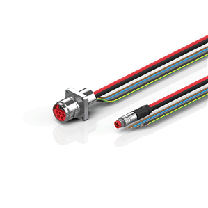 Beckhoff ZK7208-AT00-0xxx B17, ECP cable, PUR, 5 G 15 mm² + (1 x 4 x AWG22), drag chain suitable, key 1 (2 x 24 V DC + PE)