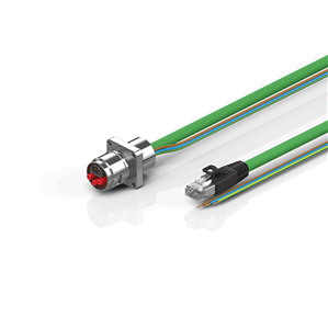 Beckhoff ZK7206-AG00-Axxx B17, ENP cable, PUR, 3 G 15 mm² + (1 x 4 x AWG22), drag chain suitable, key 1 (24 V DC)