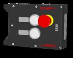 Euchner MGB-L0-ARA-AM3A1-M-L-121259 Interlocking module MGB-L0-ARA, with 2 pushbuttons, emergency stop, incl label carrier