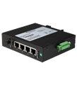Pepperl+Fuchs ICRL-U-4RJ45/SFP-G-DIN Ethernet unmanaged switch with 4 RJ45 gigabit ports, one gigabit SFP slot and fault alarm