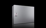 Rittal KX 1588.000 KX E-Box, WHD: 380x300x155 mm, stainless steel 14301, with mounting plate, single-door, with cam lock