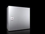 Rittal AX 1006.000 AX Compact enclosure, WHD: 380x380x210 mm, stainless steel 14301, with mounting plate, single-door, with one cam lock