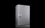 Rittal KX 1584.000 KX E-Box, WHD: 200x300x120 mm, stainless steel 14301, with mounting plate, single-door, with cam lock