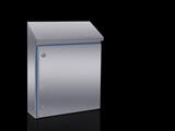 Rittal HD 1307.600 HD Compact enclosure, WHD: 510x550(H1)x669(H2)x210 mm, Stainless steel 14301, with mounting plate, with hinged door and silicone seal