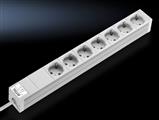 Rittal DK 7240.210 DK Socket strip, CEE 7/3 (type F), 7-way, 250 V, 16 A, LHD: 482,6x44x44 mm, Without switch