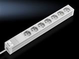 Rittal DK 7240.510 DK Socket strip, CEE 7/5 (type E), 7-way, 250 V, 16 A, LHD: 482,6x44x44 mm, Without switch
