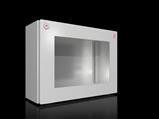 Rittal KX 1611.000 KX Bus enclosure, WHD: 400x300x155 mm, sheet steel, with solid base, with hinged cover and viewing window