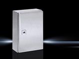 Rittal AE 1001.600 AE Compact enclosure, WHD: 200x300x120 mm, Stainless steel 14301, with mounting plate, single-door, with one cam lock
