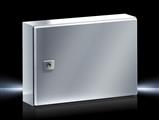 Rittal AE 1004.600 AE Compact enclosure, WHD: 380x300x155 mm, Stainless steel 14301, with mounting plate, single-door, with one cam lock