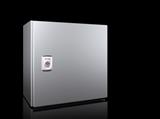 Rittal AX 1003.000 AX Compact enclosure, WHD: 300x300x210 mm, stainless steel 14301, with mounting plate, single-door, with one cam lock