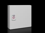 Rittal KX 1546.000 KX E-Box, WHD: 200x200x80 mm, sheet steel, with mounting plate, with door