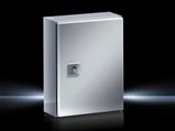 Rittal AE 1002.500 AE Compact enclosure, WHD: 200x300x155 mm, Stainless steel 14404, with mounting plate, single-door, with one cam lock