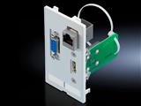 Rittal SZ 2482.570 SZ Interface flap, modular, interface inserts, USB A, jack/jack, RJ 45, jack/jack Cat 5e, SUB-D9, jack/pin